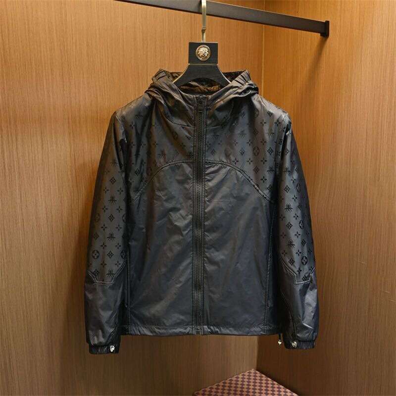 European Station Trendy Brand Fashion Color-Block Jacket Men's Spring And Autumn Thick Slim Fit Casual Light Luxury Windproof Hooded Coat