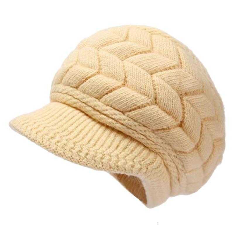 Autumn and Winter Woolen Hat Womens Korean Ear Protection Hat Fashion Versatile beret Thickened Warm Knitted Hat S260225