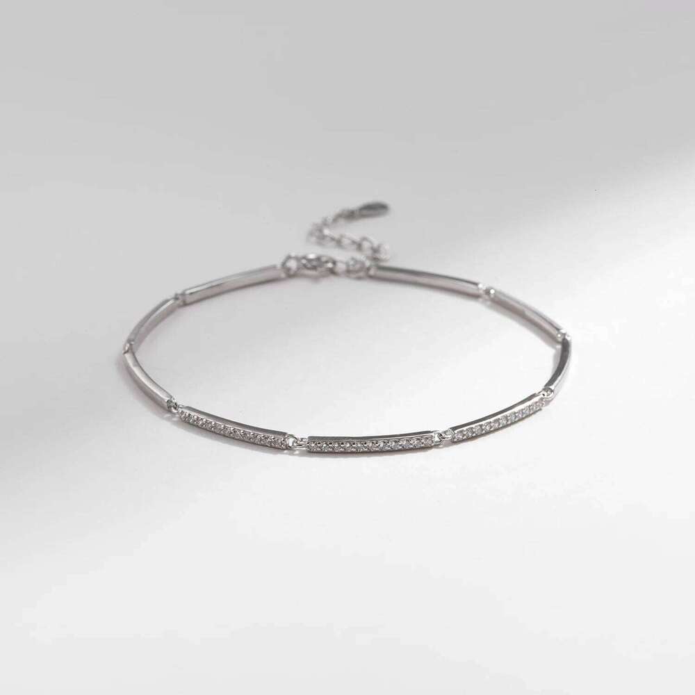 MODIAN White Gold Plated For Women 925 Sterling Silver Rectangle Pave Setting Bracelet Dainty Fashion Basic Jewelry Z260225