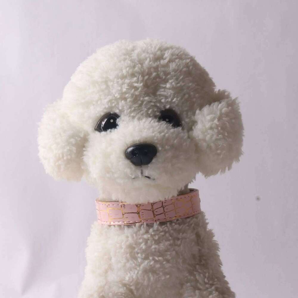 soft leather pet with metal buckle luxury waterproof dog outdoor adjustable walking Puppy black pink collar