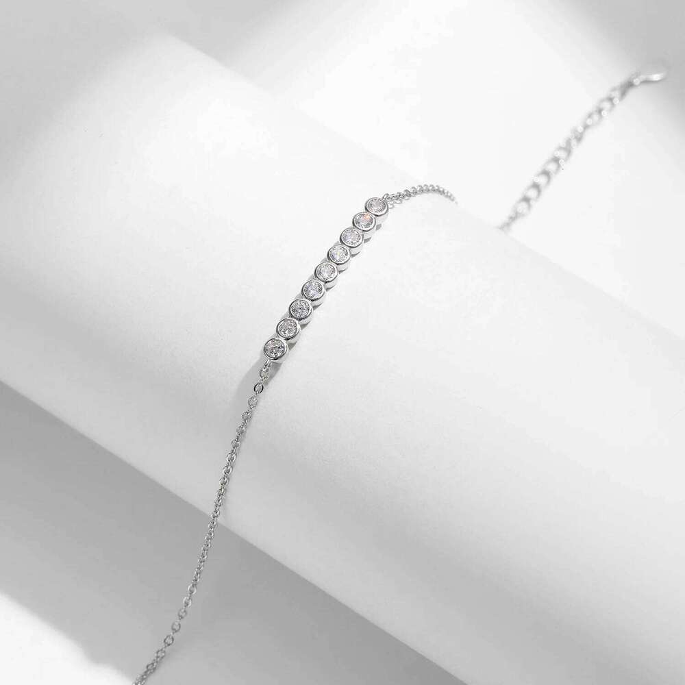 MODIAN D Color Moissanite 925 Sterling Silver Simple Bracelet Round Lab Diamond Chain Link Jewelry For Women Luxury Wedding Gift Z260225