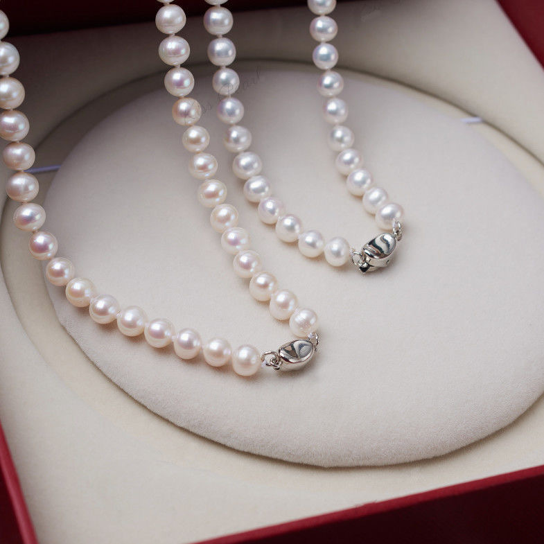 OldNatural Freshwater Pearl Womens Pearl Necklace Perfect Round Mothers Day Gift231118