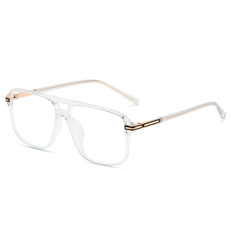 Retro Square Double Bridges Glasses Frame Women Clear Anti Blue Light Eyewear Spring Hinge Men Optical Eyeglasses Frame 240621
