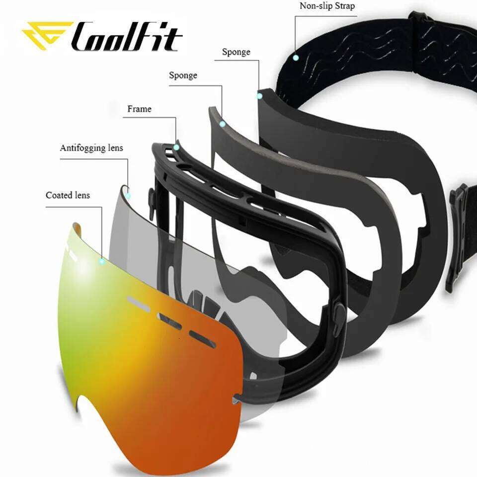 Coolfit NEW Double Layers Anti-Fog Goggles Snow Snowboard Glasses Snowmobile Eyewear Men Women Outdoor Sport Ski Googles Z260225