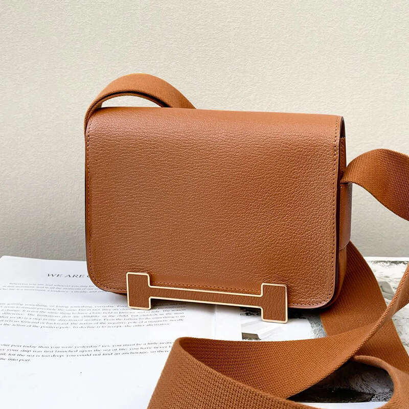 Fashionable Wooden Clog For Women Genuine Leather Kangkang With Wide Shoulder Strap Single Flight Attendant Bag Foreign Trade Mini Crossbody Small SEN