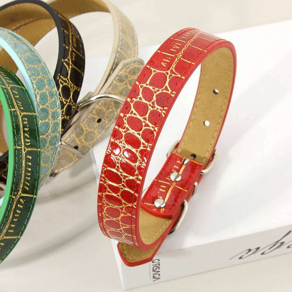 Leather Collar Soft Padded Dog Collars Adjustable Pet Nechlace Accessories For Small Medium Large Dogs Pug French Bulldog