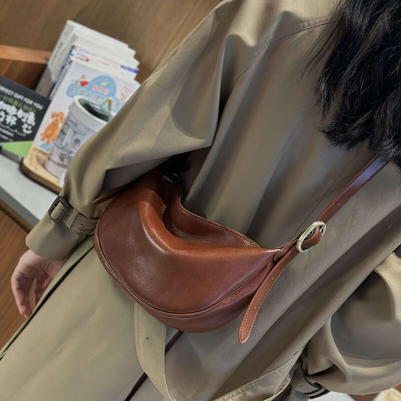 Luxury Shoulder Bags Totes Hobo Top Layer Cowhide Bag For Women New Model Shoulder Dumpling Autumn And Winter Genuine Leather S Crossbody Vintage Styl