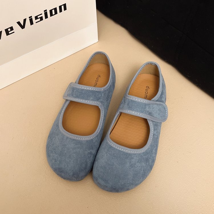 Shoes Woman Female Footwear Soft Low Heels Shallow Mouth Dress Summer Mary Janes Rubber PU Spring Fabric Flock Shoes Wo 240826