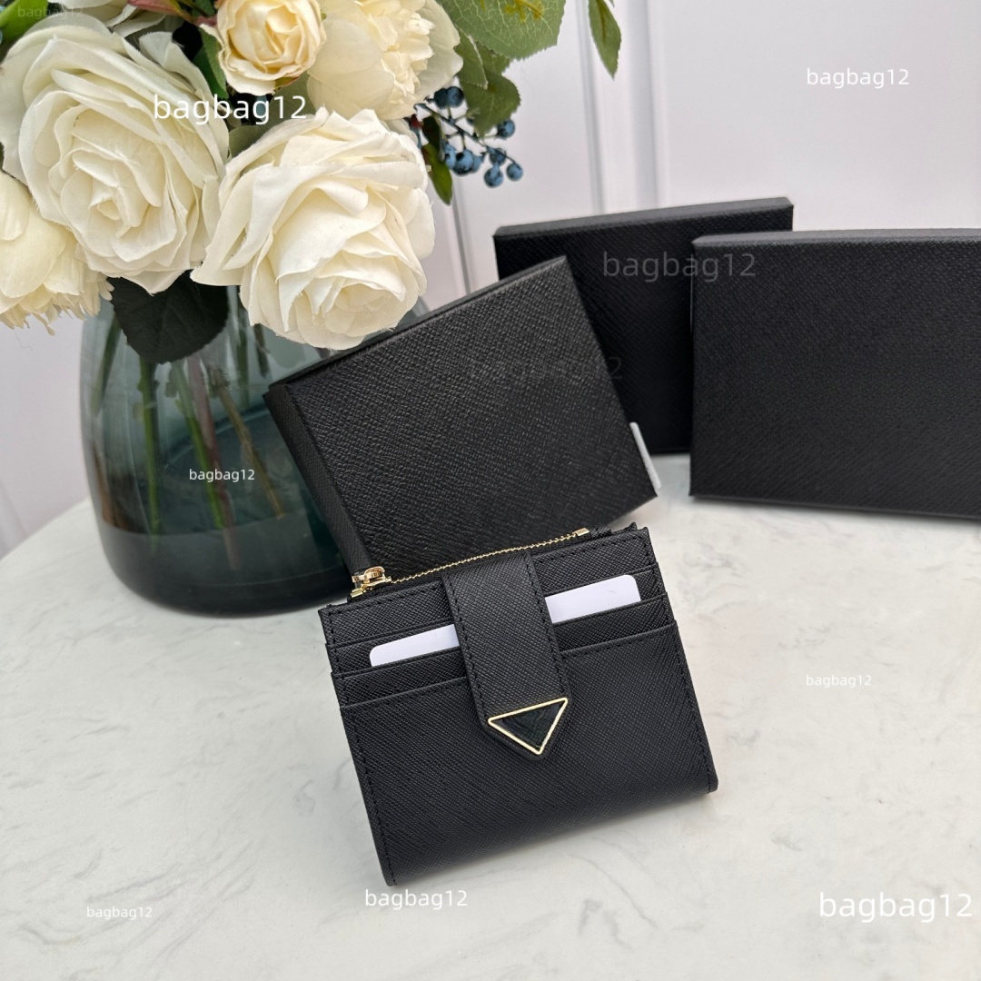 Fashion Classic Flap Card Holders Womens Black Purse Luxury CardHolder Leather Wallets Man Pouch Lady Gift Coin Purses Passport Holder