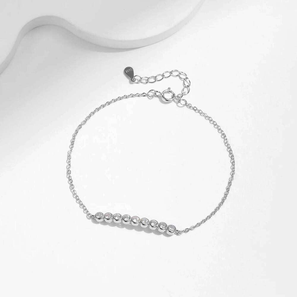 MODIAN D Color Moissanite 925 Sterling Silver Simple Bracelet Round Lab Diamond Chain Link Jewelry For Women Luxury Wedding Gift Z260225