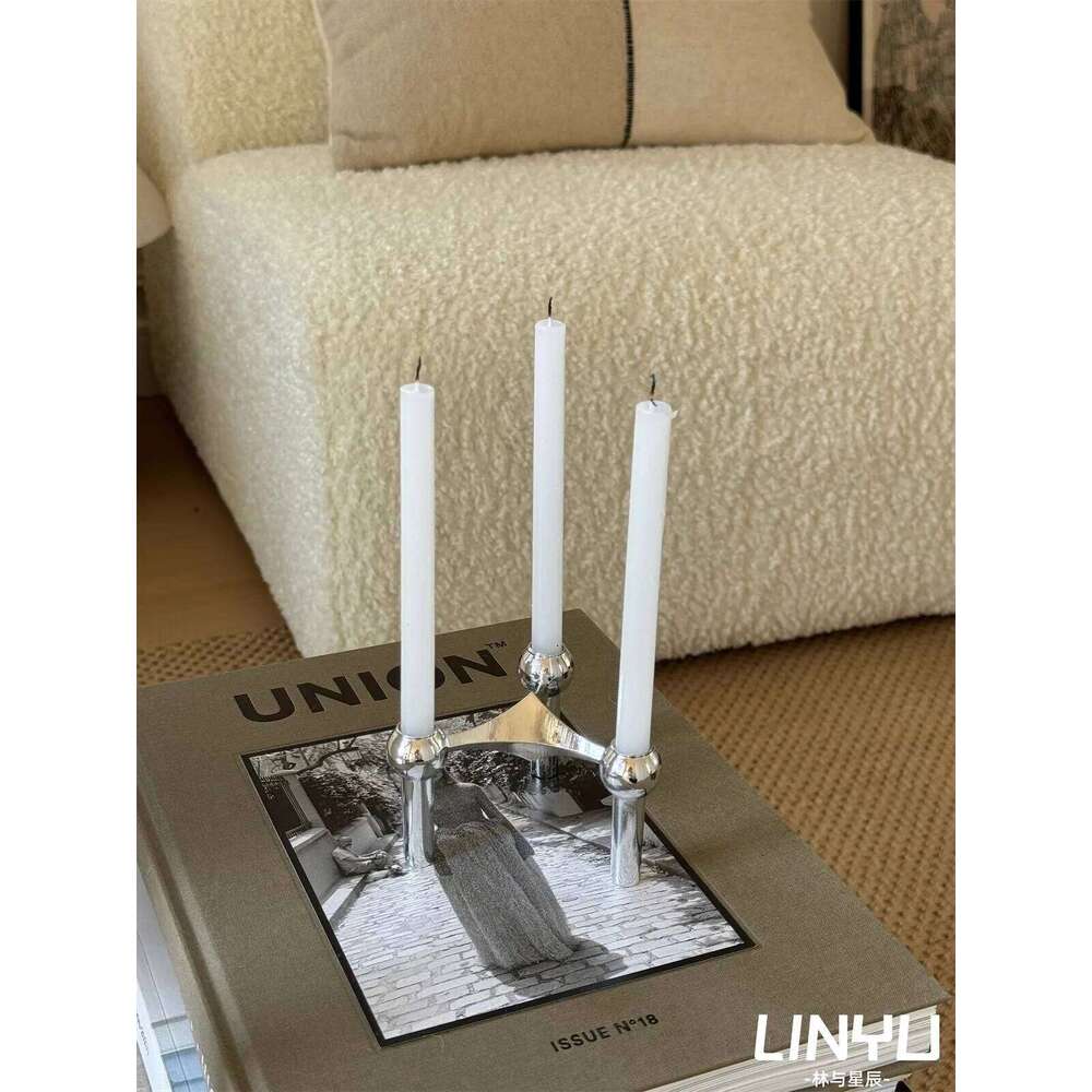 Modern Simplicity Stainless Steel Triangular The Nordic Hotel Living Room Desktop Artistic Decoration Candlestick W260226