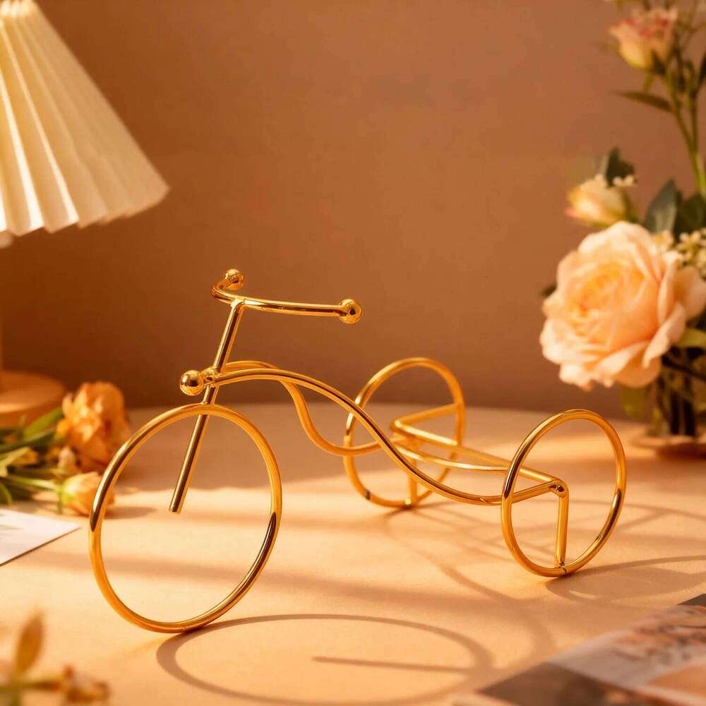 Metal Bicycle Candle Holder / Diffuser Stand, Decorative Tricycle Rack, 2 Colors Black/Gold, Creative Home Decor Gift, W260226