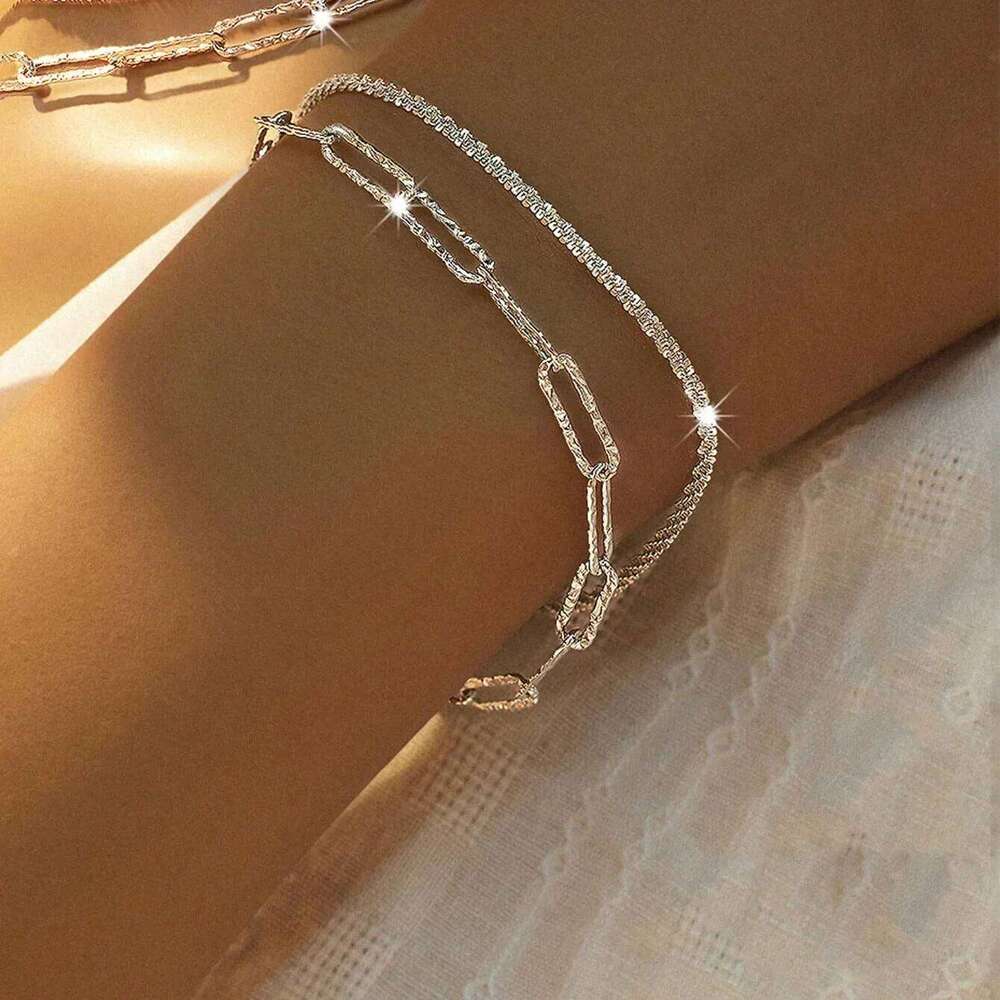 Sparkling 925 Sterling Silver for Women Fashion Korean Designer Double Layered Starry Sky Bracelets Wedding Jewelry Z260225