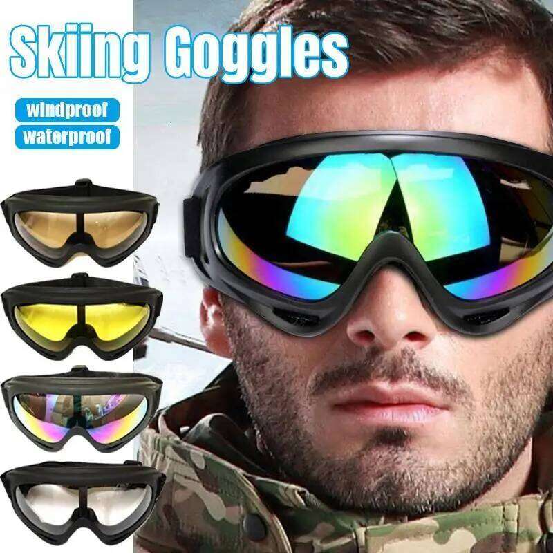 with Mask Cycling Motorcycle Windproof Goggle Anti-fog Snowboard Snow Goggles Winter Outdoor Sport Skiing Eyewear Z260225