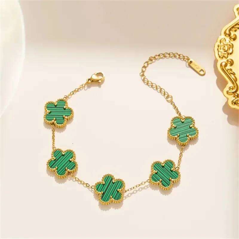 EVISPOL Luxury Stainless Steel for Women Girls Five Leaf Flower Bracelet Clover New Fashion Jewelry Gifts Z260225