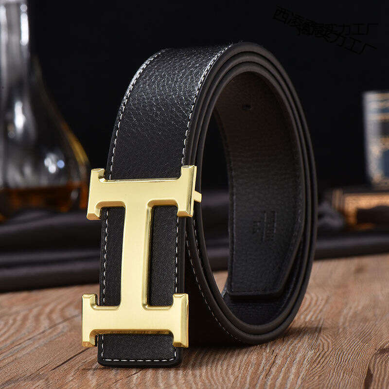 Men's Casual Belt - Smooth Metal Buckle Youth Korean Style Adjustable Waist Strap