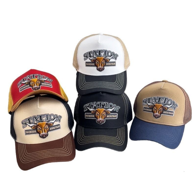 Personalized Truck Hat STETSON Red Bear Breathable Mesh Hat Street Hip Hop Hat Daily Casual Wear Sunshade Baseball Hat 260207