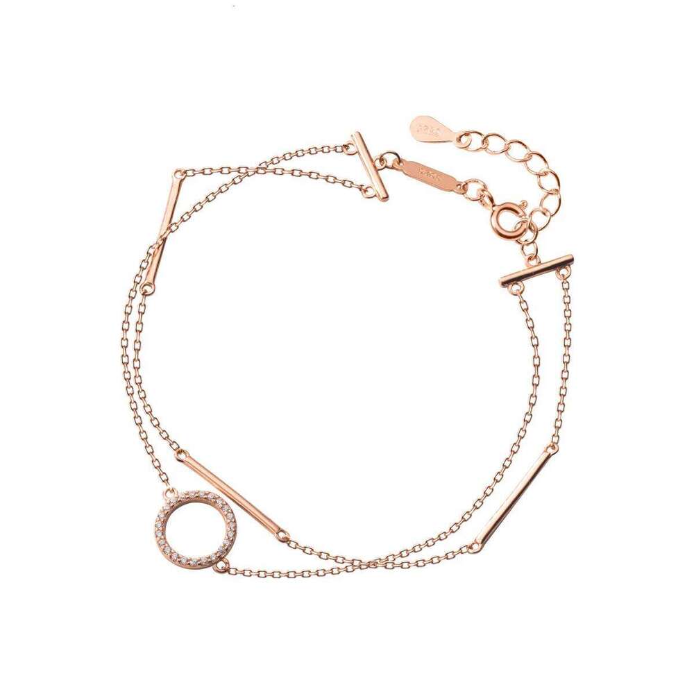 Modian 925 Sterling Silver Geometric Stick Radiant Zircon Round Bracelet for Women Adjustable Link Chain Original Fine Jewelry Z260225