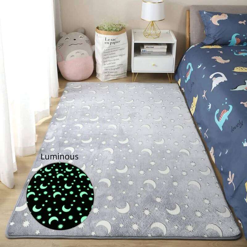 Luminous Carpet For Living Plush Soft Children Kids Bed Room Fluffy Floor Carpets Bedside Anti Slip Rug Sofa Glow Mat W260226