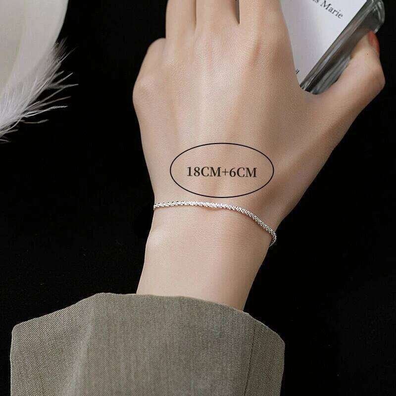 Silver Plated Fashion Simple Shiny Chain For Women Minimalist Adjustable Charm Bracelet Wedding Party Jewelry Girl Gift Z260225