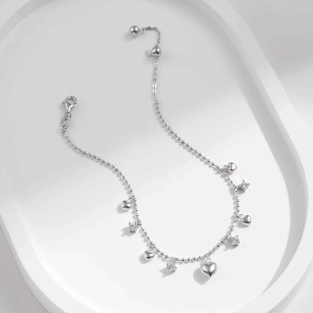 MODIAN 925 Sterling Silver Delicate Mirror Hearts Charm Beads Bracelet Romantic Trendy Link Chain For Women Fine Jewelry Z260225
