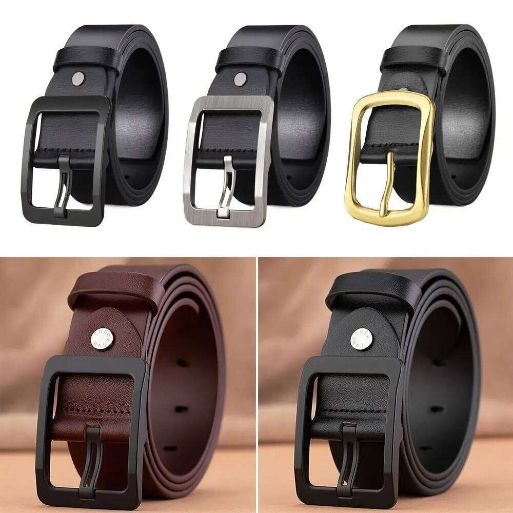 Retro Luxury Design Leather Belt Casual Versatile Pin Buckle Waistband Trouser Dress Belts Y260225