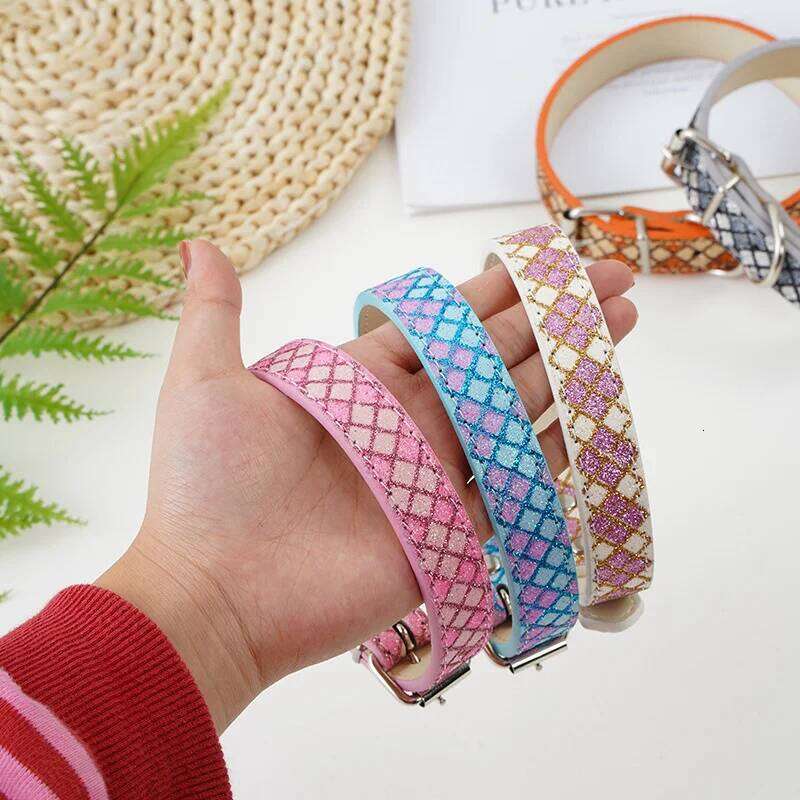 5 Colors Glowing Dog Cats Shining Leather Cat Collars for Small Large Dogs Pet Accessories Collar Puppy Kitten