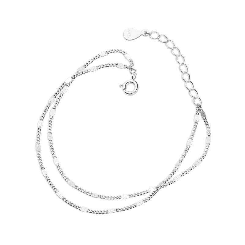 Modian Hot Sale 925 Sterling Silver Double Layers Trendy Sparkling Women Adjustable Link Chain Bracelet Fine Jewelry Z260225