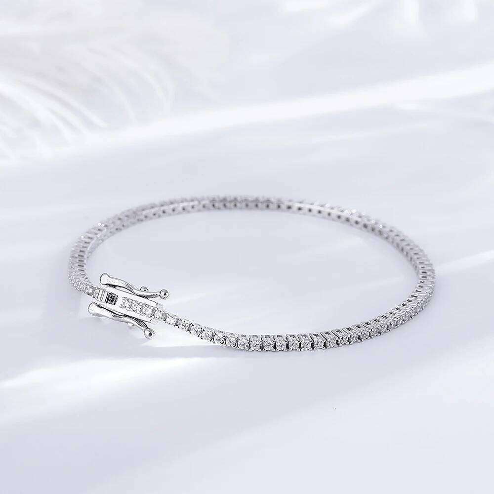 YLMyself 925 Sterling Silver Tennis Bracelet 1.5mm White Cubic Zirconia Fine Jewelry Anniversary Wedding Gift 15-18CM for Women Z260225