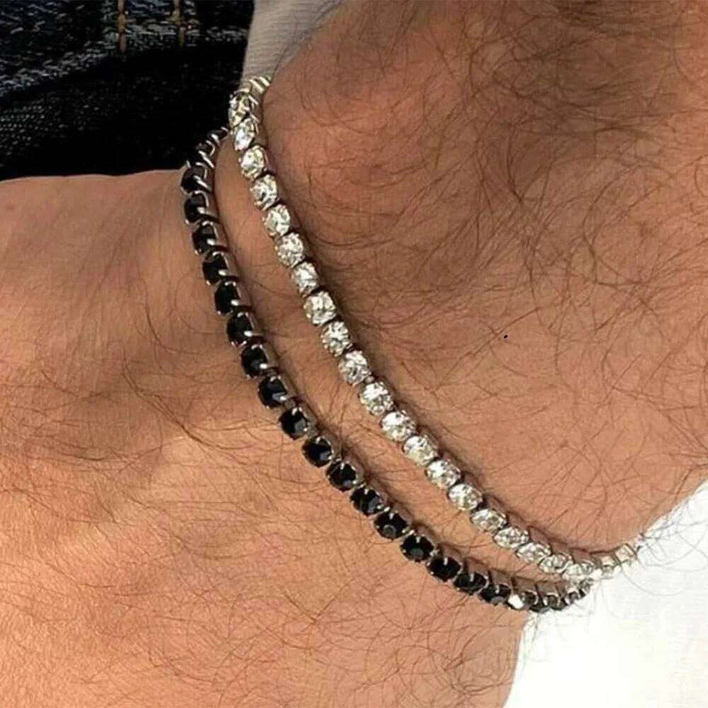 Fashion Silver Color Stainless Steel Chain Charms Tennis Bracelet CZ Cubic Zirconia Luxury Jewelry For Men Women Gifts Z260225