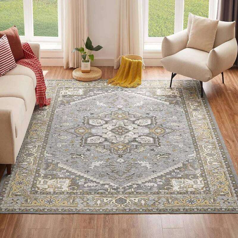 VIKAMA 1PC Persian National Style Crystal Velvet Carpet Dirt Resistant Living Room Coffee Table Mat Hotel Home Decoration W260226