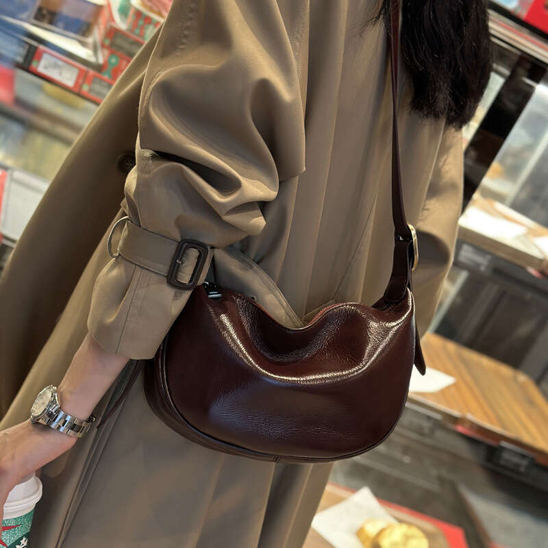 Luxury Shoulder Bags Totes Hobo Top Layer Cowhide Bag For Women New Model Shoulder Dumpling Autumn And Winter Genuine Leather S Crossbody Vintage Styl