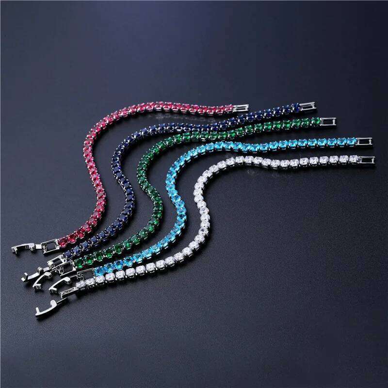 Luxury Hip-Hop Full Diamond Cubic Zirconia Crystal Tennis Men's and Women's Bracelet Jewelry Z260225