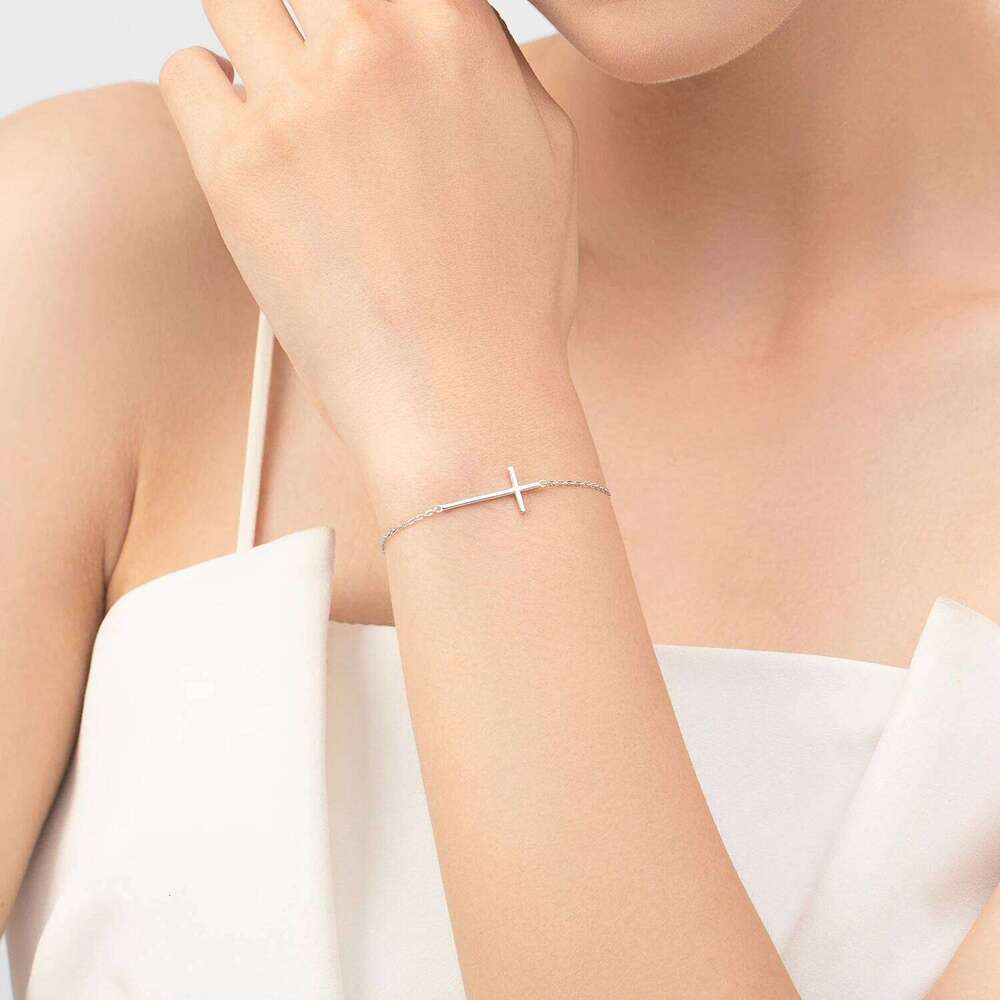 Modian 100% 925 Sterling Silver Classic Simple Cross Religious Adjustable Bracelets Chain For Women Fine Jewelry Accessories Z260225