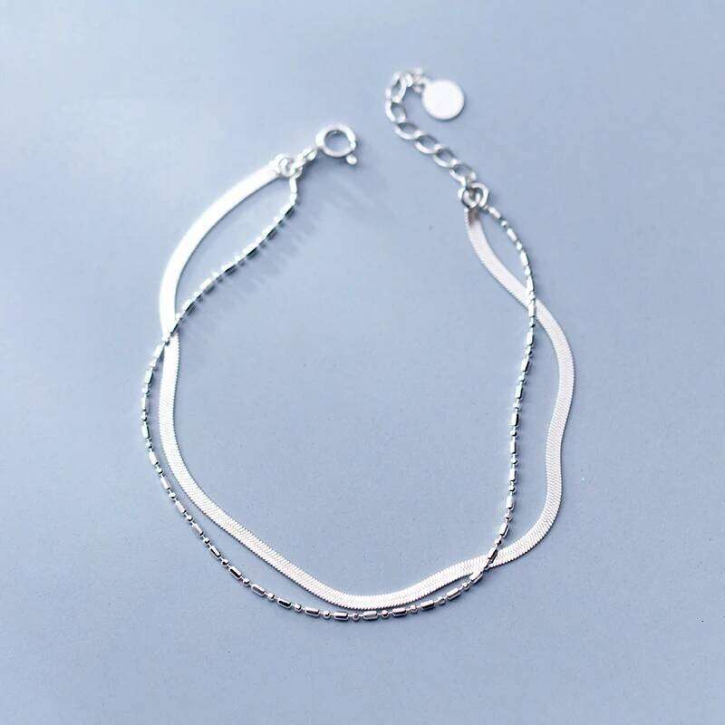 Modian Minimalism Banboo for Women Genuine 925 Sterling Silver Link Chain Bracelet Fashion Plant Fine Jewelry Z260225