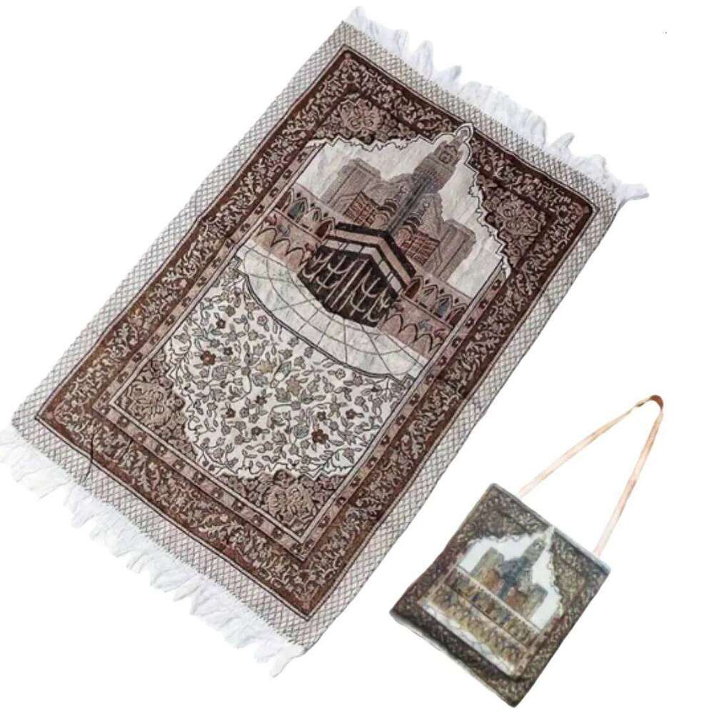 Prayer Rug Prayer-Rug with Elegant Design Bags Soft Carpet Ramadan Islamic Muslim Gift for Family Friends W260226