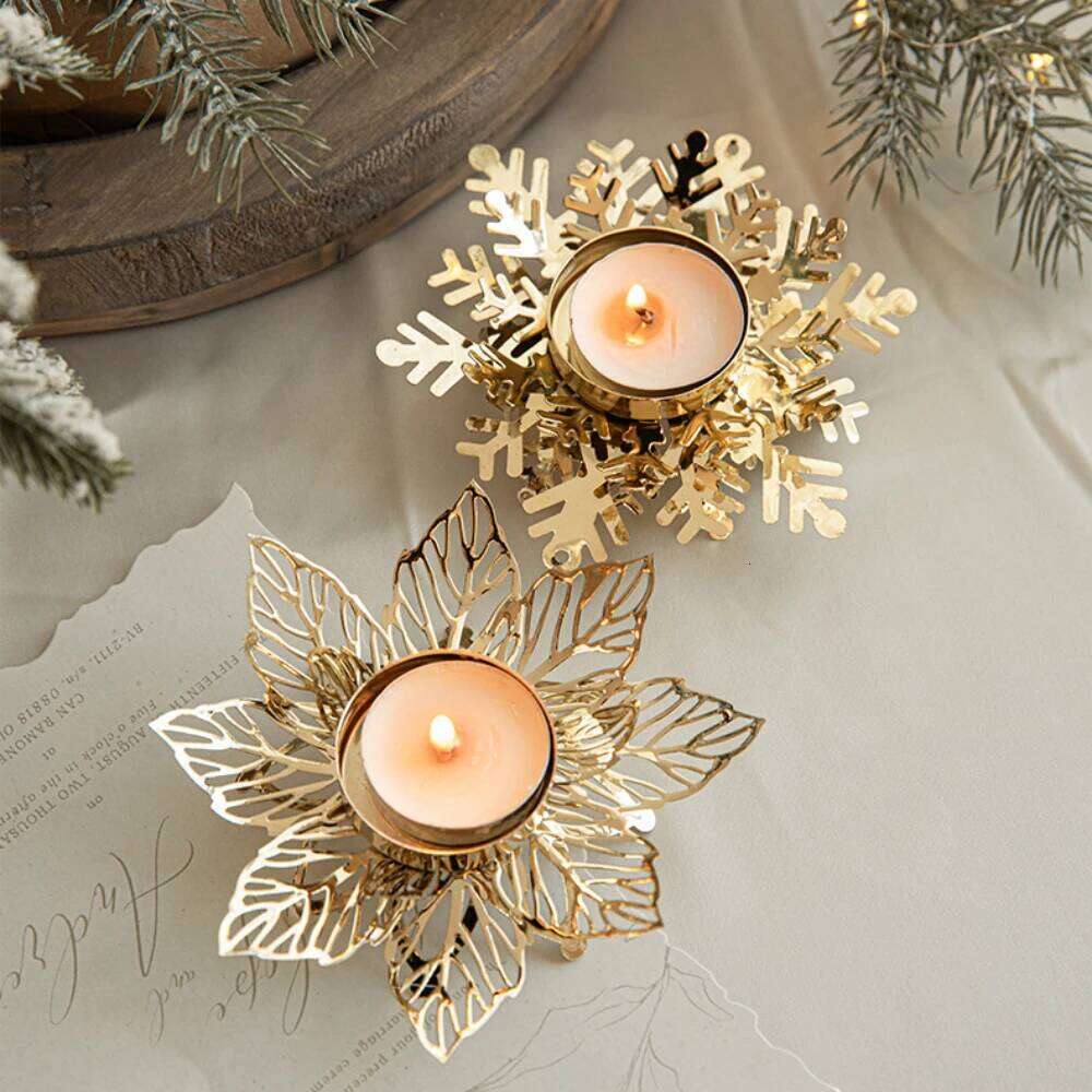 1pcs Metal Candle Decoration Snowflake Tealight Holders Christmas Table Centerpieces Xmas Party Supplies W260226