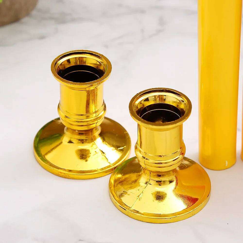 2/4pcs new standard plastic candle holders equipped with electronic candles for wedding, dinner, and party decoration tools W260226