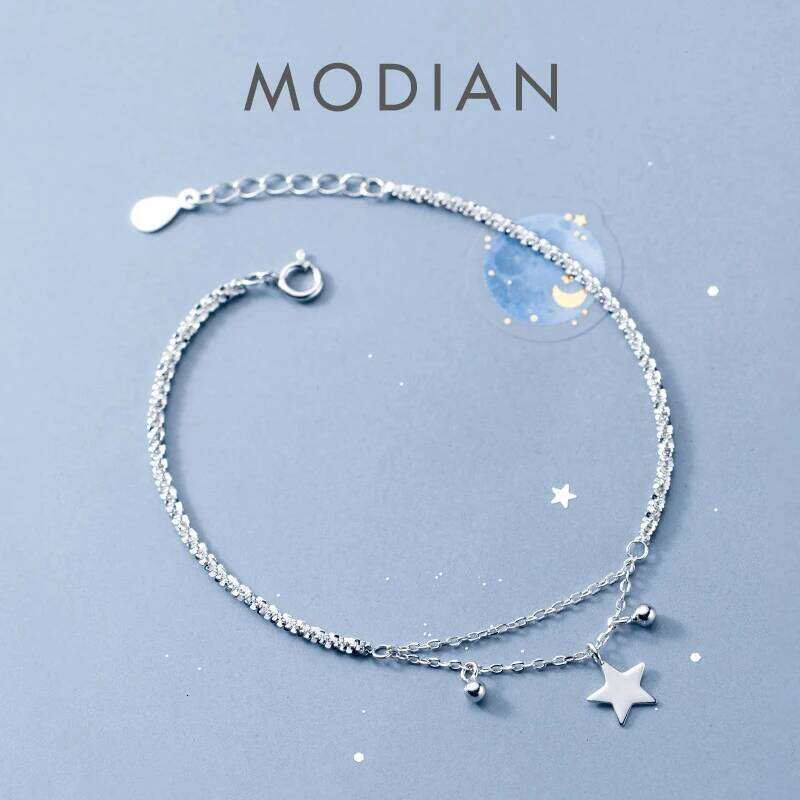 Modian Hot Sale 925 Sterling Silver 3 Color Simple Star Adjustable Bracelet Bangle fit Women Link Chain Fashion Fine Jewelry Z260225