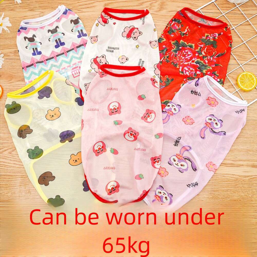 Famous brand Large Dog Vest for Dogs and Cats Teddy Corgi French Bulldog Mesh Breathable Pet Clothing Cat Supplies pupakaIK