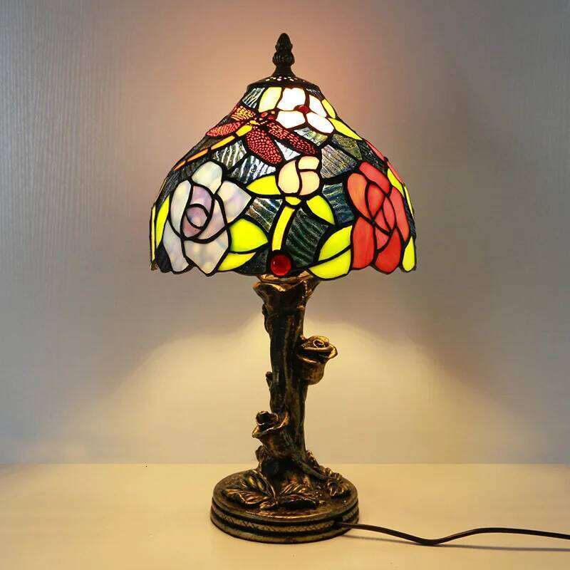 European rose restaurant cafe room bedroom bedside glass table lamp H260225