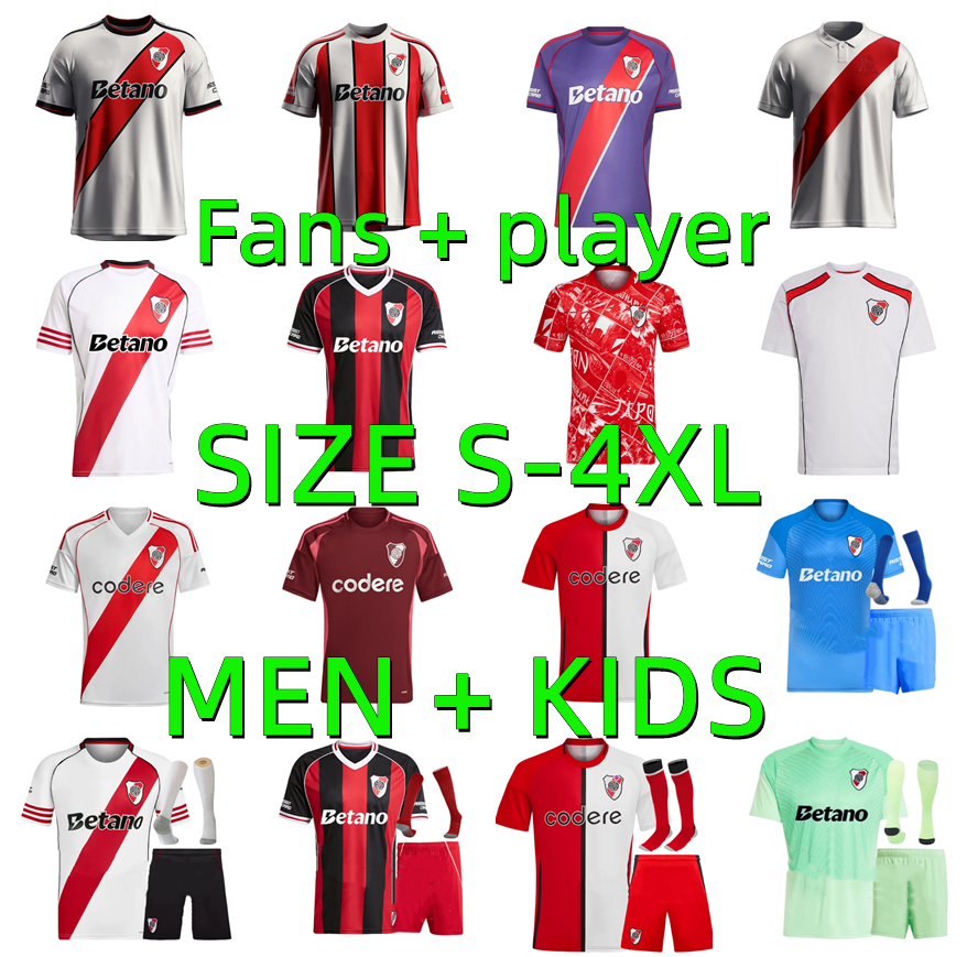 25 26 27 River Plate MASTANTUONO Soccer Jerseys 2025 2026 2027 MONTIEL SALAS A.MORENO QUINTERO K.CASTANO DRIUSSI Player version football shirts Men kids kit