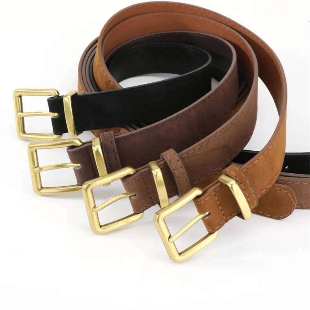 Fashion Pin buckle Suede Leather Casual Luxury Design Business Waist Belt Retro Waistband For Women Y260225
