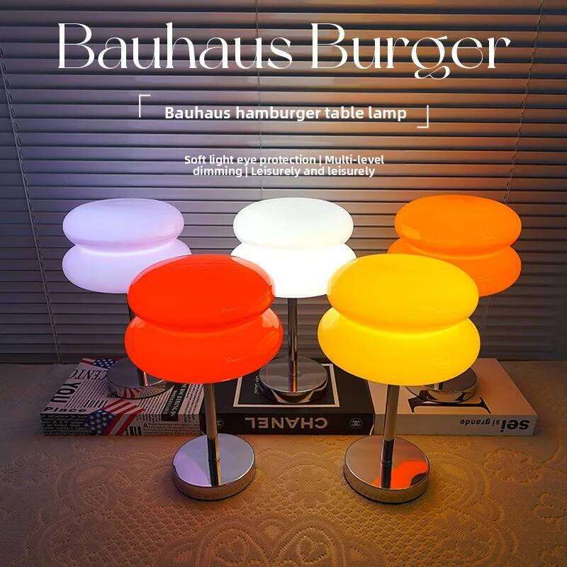 Medieval Hamburg Glass Table Bauhaus Simple Living Room Bedroom Study Homestay Atmosphere Decoration Bedside Lamp Creative H260225