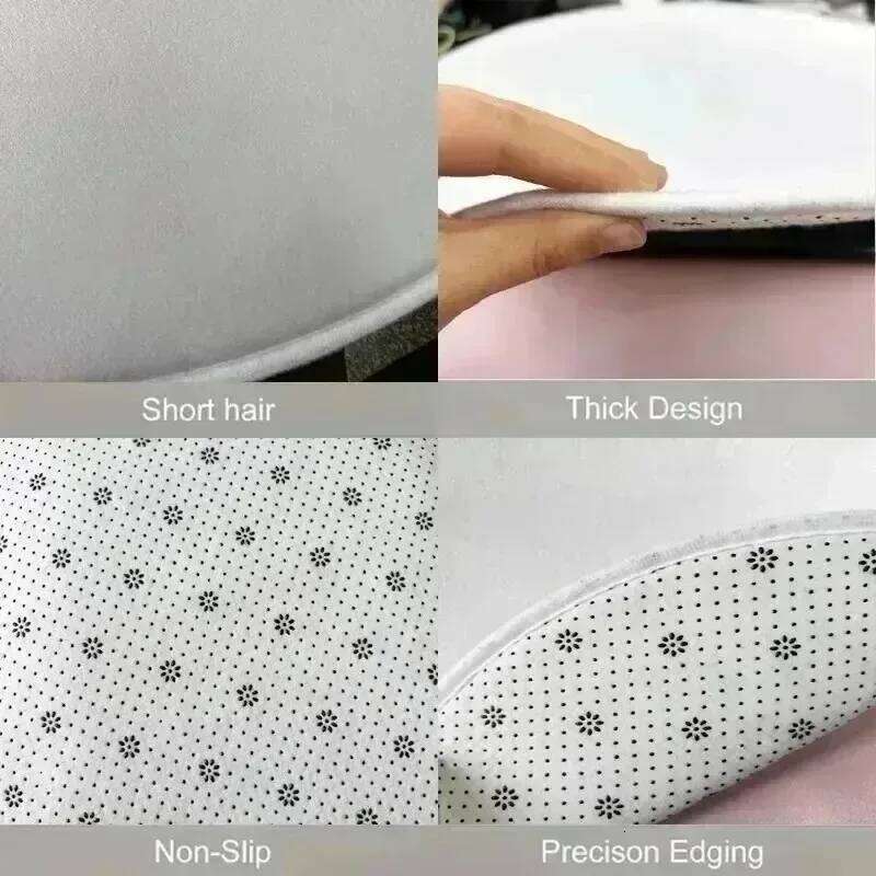 Minimalist Style Round Rug Non-Slip Circle Carpet Living Room Floor Mat for Chair Coffee Table Bedside Decoration So Modern W260226