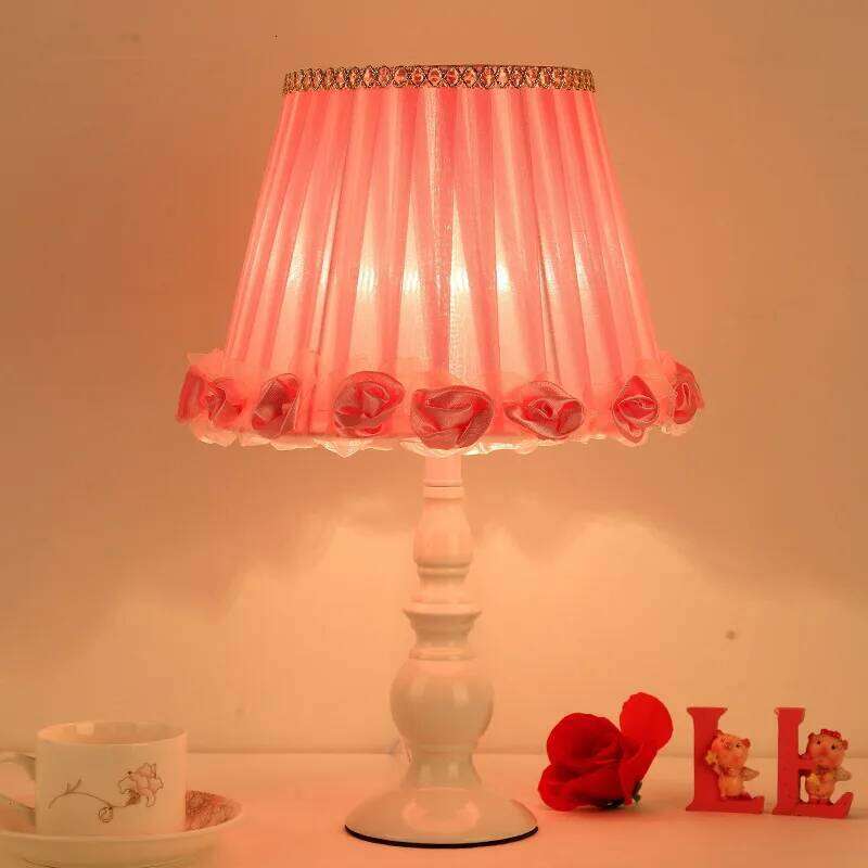 Bedroom bedside European princess lace modern minimalist Nordic girls household lamp H260225