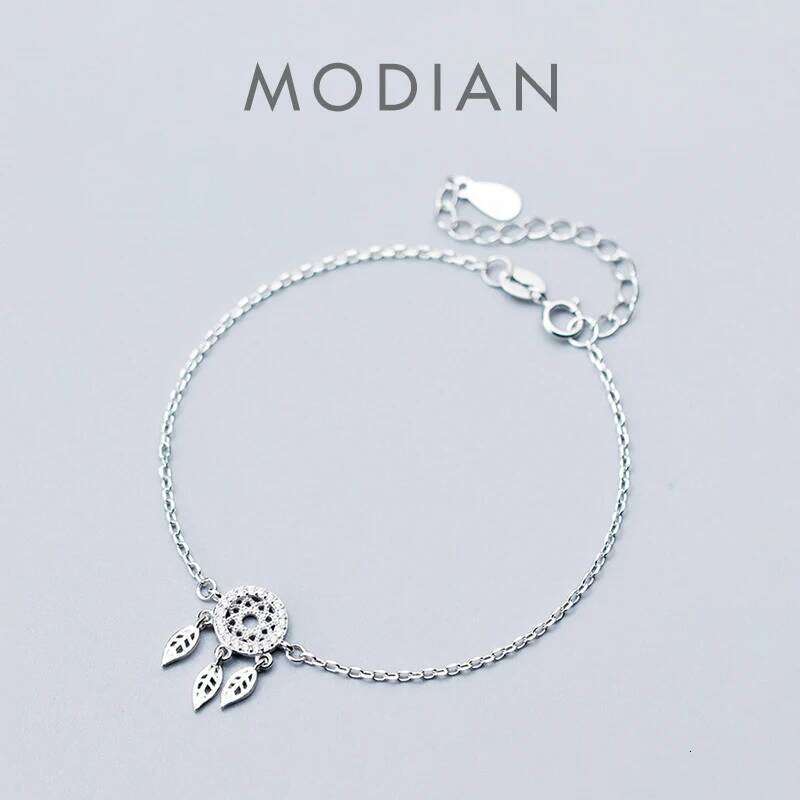 Modian Hot Sale Dreamcatcher Leaves Sterling Silver 925 for Women Fashion Link Chain Bracelet Wedding Gift Fine Jewelry Z260225