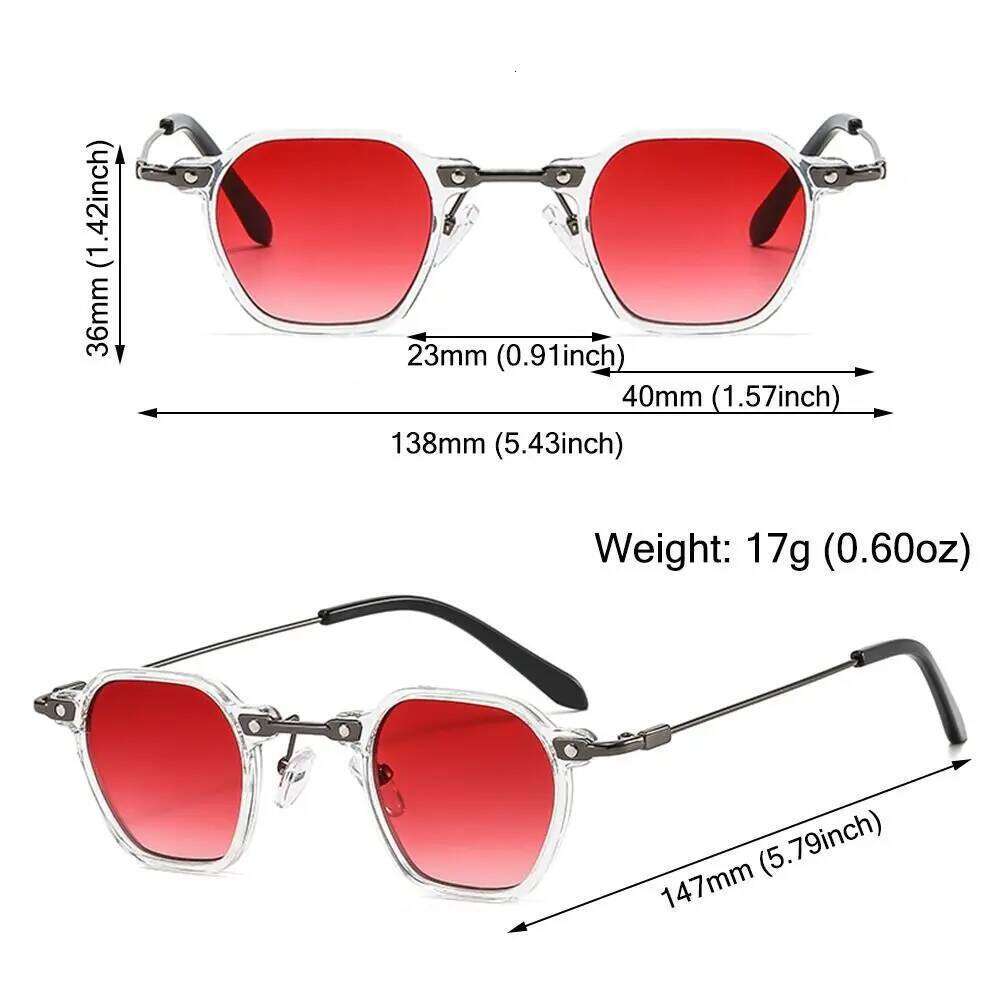 Retro Punk Sunglasses for Women Men Small Polygon Frame Sun Glasses Vintage Hip Hop Shades Unisex Fashion Ocean Color Eyewear S260225