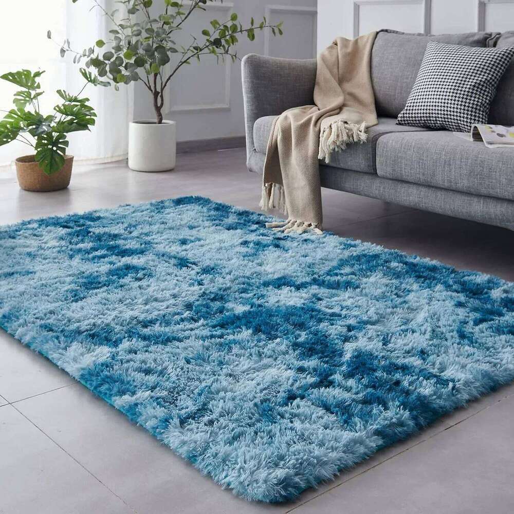 VIKAMA Tie-dye Carpet Living Room Coffee Table Cushion Shaggy Washable Bedroom Modern Scandinavian Soft Cozy Mat Home Decor Rug W260226