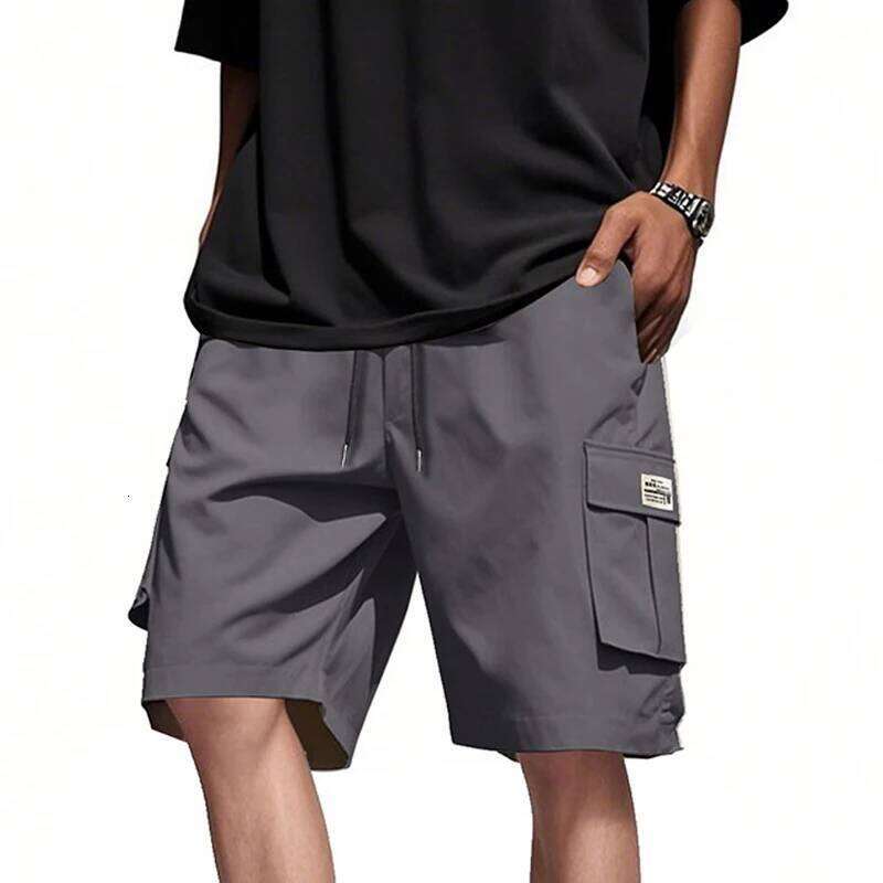 Men's Drawstring Cargo Relaxed Fit with Pockets Work Hiking Summer Athletic Short Men Oversize Shorts H260226